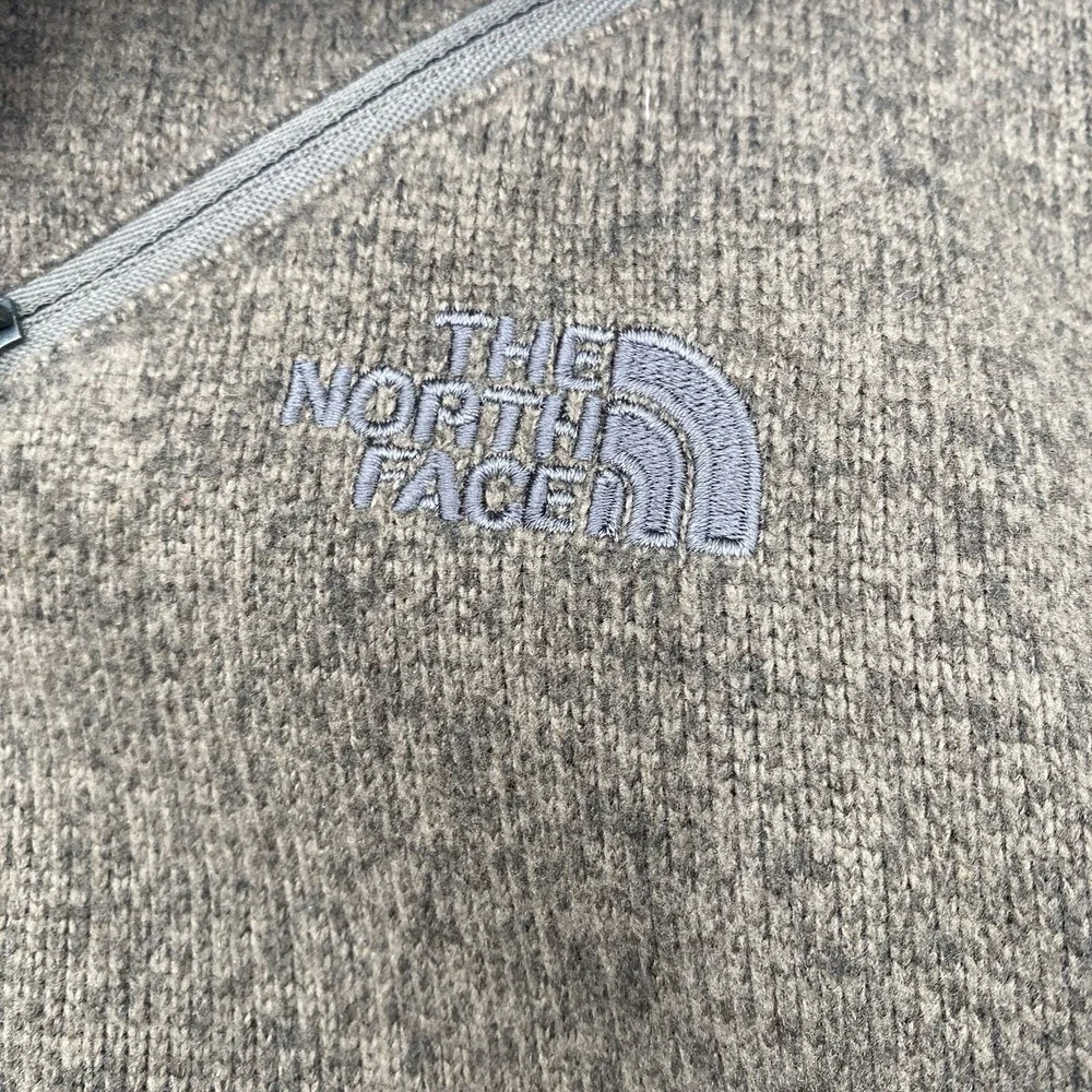 The North Face Jacket Men's Large Brown Fleece 1/4 Zip Up Pullover Mock Neck LNC